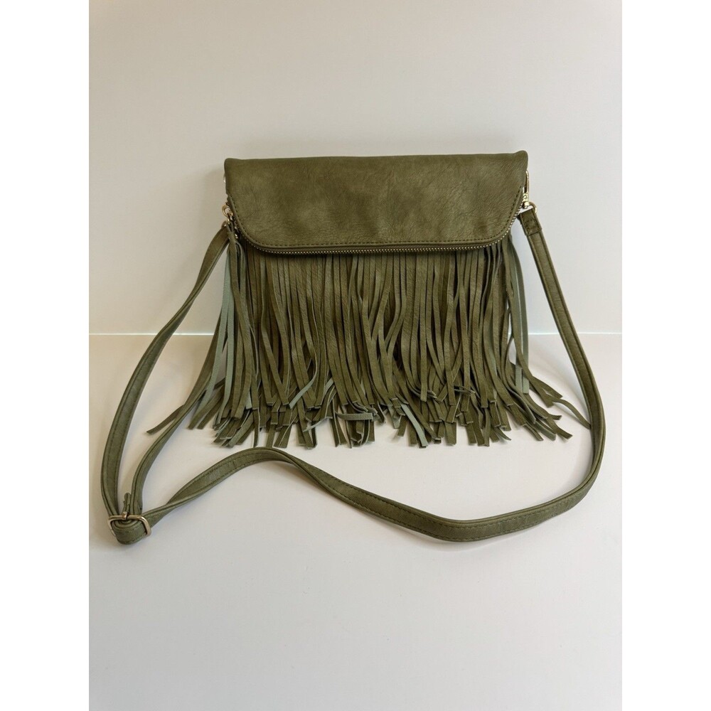 Mellow World Women's Olive Tassel Crossbody Purse Handbag Shoulder Bag -boho